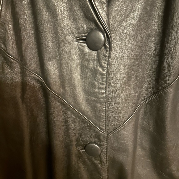Vintage 80's Pelle Club Women’s black leather coat Medium - Picture 7 of 15